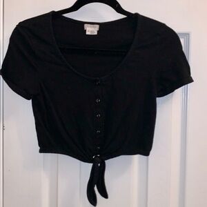 Urban Outfitters Black Short Sleeve Crop Top- Cooperative